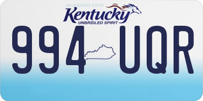 KY license plate 994UQR