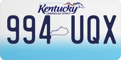 KY license plate 994UQX