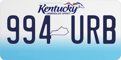KY license plate 994URB