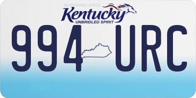 KY license plate 994URC