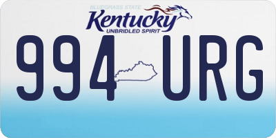 KY license plate 994URG