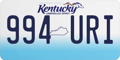 KY license plate 994URI