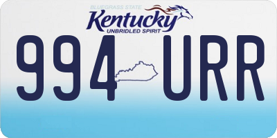 KY license plate 994URR