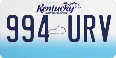 KY license plate 994URV
