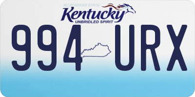 KY license plate 994URX