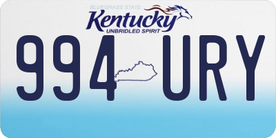 KY license plate 994URY