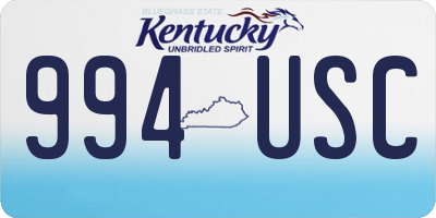 KY license plate 994USC