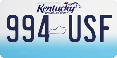 KY license plate 994USF