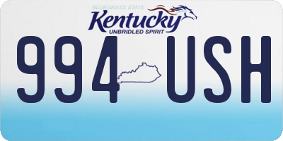 KY license plate 994USH