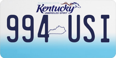 KY license plate 994USI