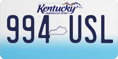 KY license plate 994USL