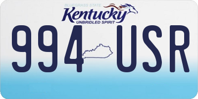 KY license plate 994USR