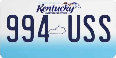 KY license plate 994USS