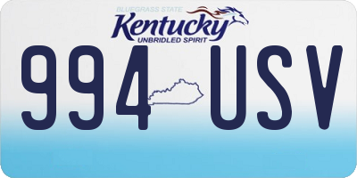 KY license plate 994USV