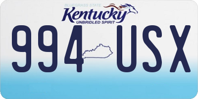 KY license plate 994USX