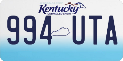 KY license plate 994UTA