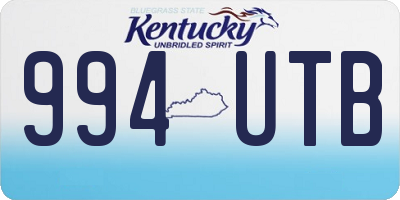 KY license plate 994UTB