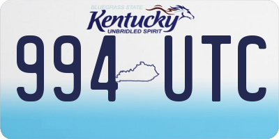 KY license plate 994UTC