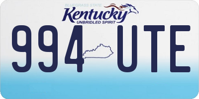 KY license plate 994UTE