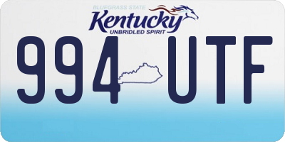 KY license plate 994UTF