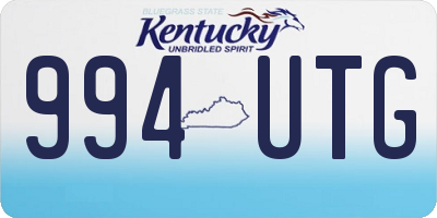 KY license plate 994UTG