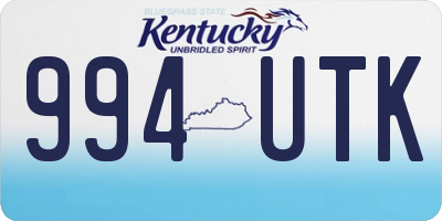 KY license plate 994UTK