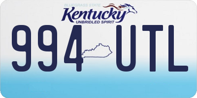 KY license plate 994UTL