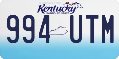 KY license plate 994UTM