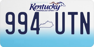 KY license plate 994UTN