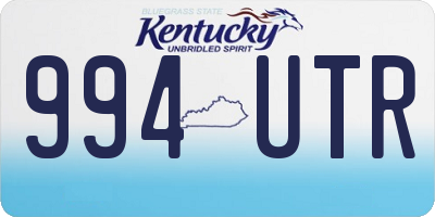 KY license plate 994UTR