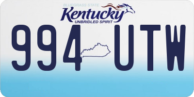 KY license plate 994UTW