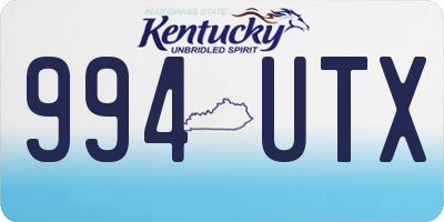 KY license plate 994UTX