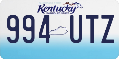 KY license plate 994UTZ
