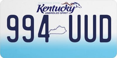 KY license plate 994UUD