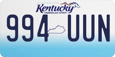 KY license plate 994UUN