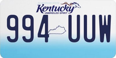 KY license plate 994UUW
