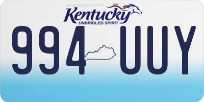 KY license plate 994UUY