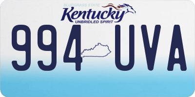 KY license plate 994UVA