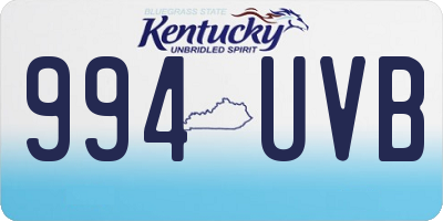 KY license plate 994UVB