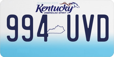 KY license plate 994UVD