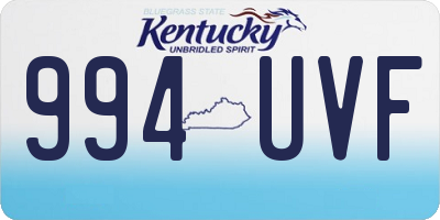 KY license plate 994UVF