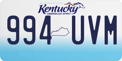 KY license plate 994UVM