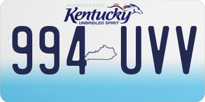 KY license plate 994UVV