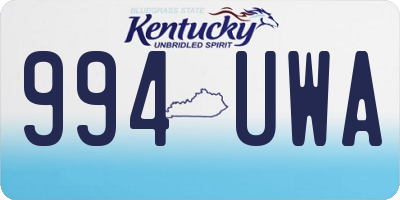 KY license plate 994UWA