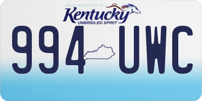 KY license plate 994UWC