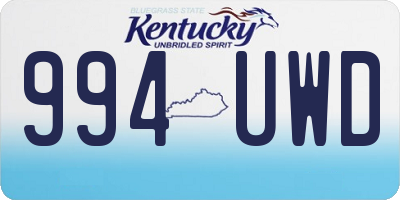 KY license plate 994UWD
