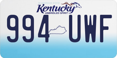 KY license plate 994UWF