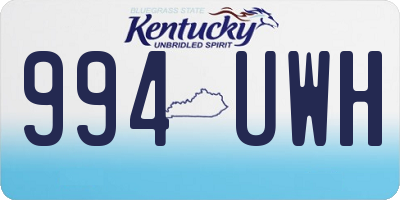 KY license plate 994UWH