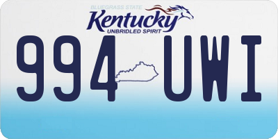 KY license plate 994UWI