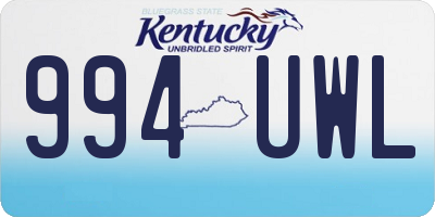 KY license plate 994UWL